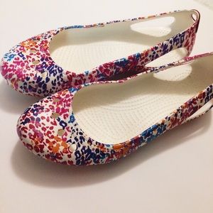 Multi color animal print CROCS